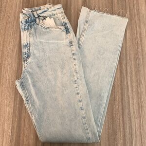 Zara slit hemmed high waisted jeans